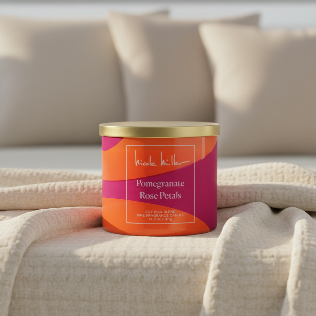 Pomegranate Rose Candle by Nicole Miller | 14.5oz